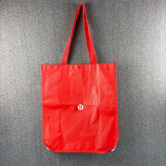 Lululemon Athleta Aerie Reusable Shopping Tote‎ Bags Red Black Mix Lot of 4 Used - Picture 5 of 9